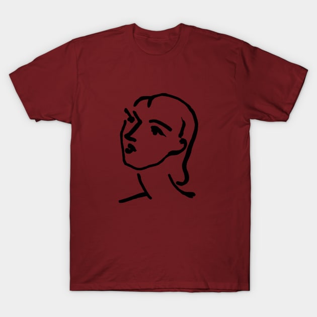 Matisse Line art Portrait T-Shirt by shamila